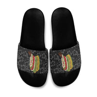 Hawaii Lei Kamehameha Slide Sandals Ele'ele Seamless Pattern Hibiscus Flower