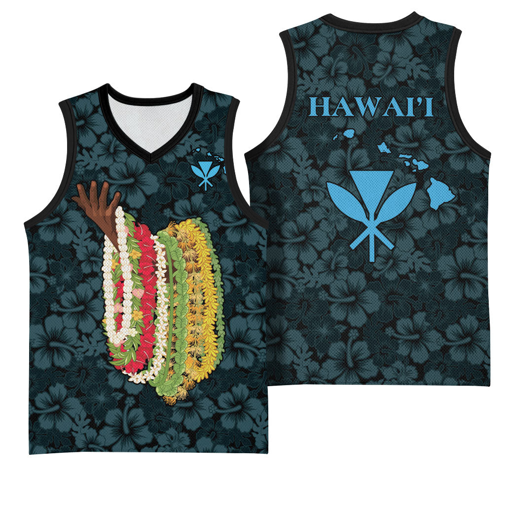 Hawaii Lei Kamehameha Basketball Jersey Uliuli Seamless Pattern Hibiscus Flower LT9 - Polynesian Pride