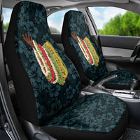 Hawaii Lei Kamehameha Car Seat Cover Uliuli Seamless Pattern Hibiscus Flower LT9 - Polynesian Pride