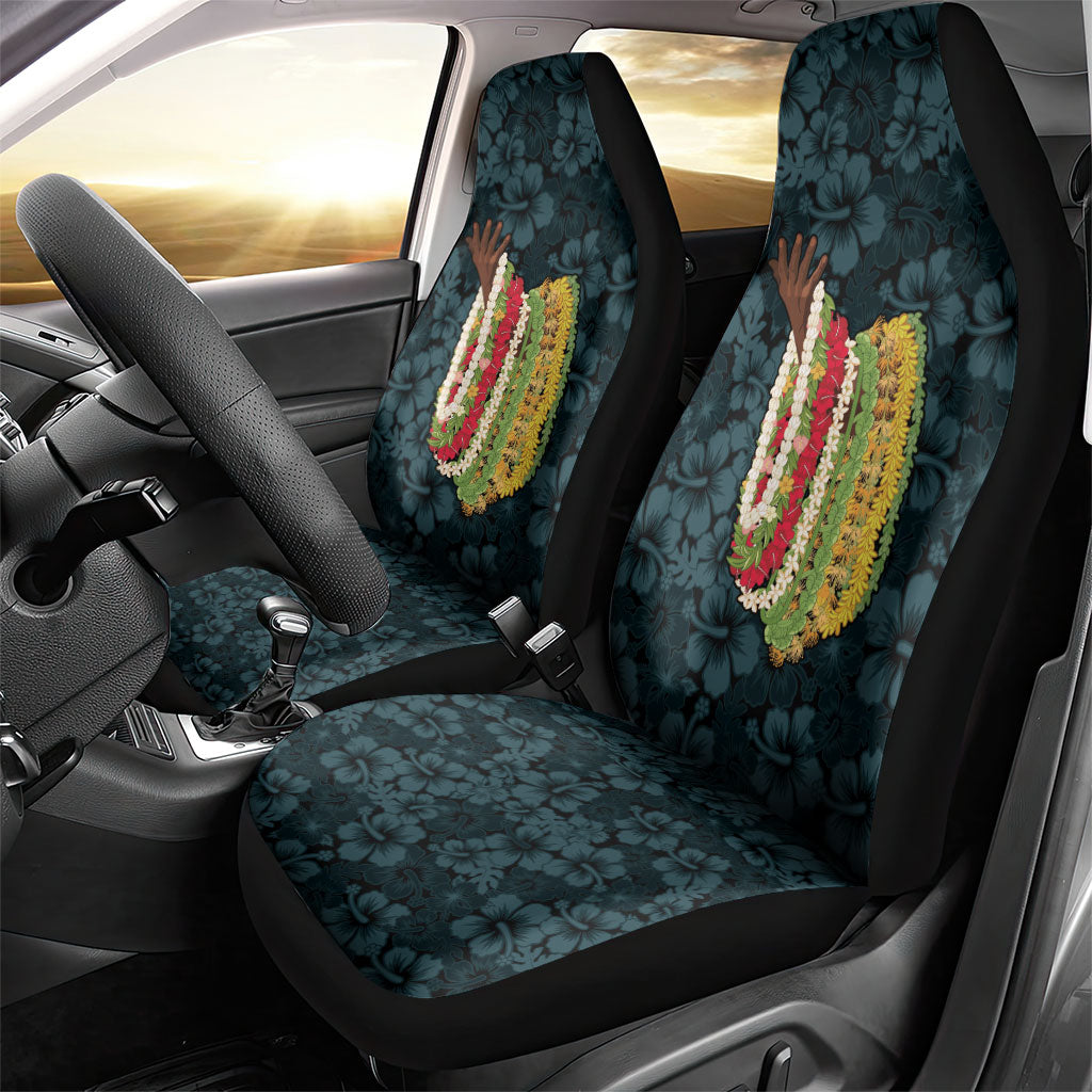 Hawaii Lei Kamehameha Car Seat Cover Uliuli Seamless Pattern Hibiscus Flower LT9 - Polynesian Pride