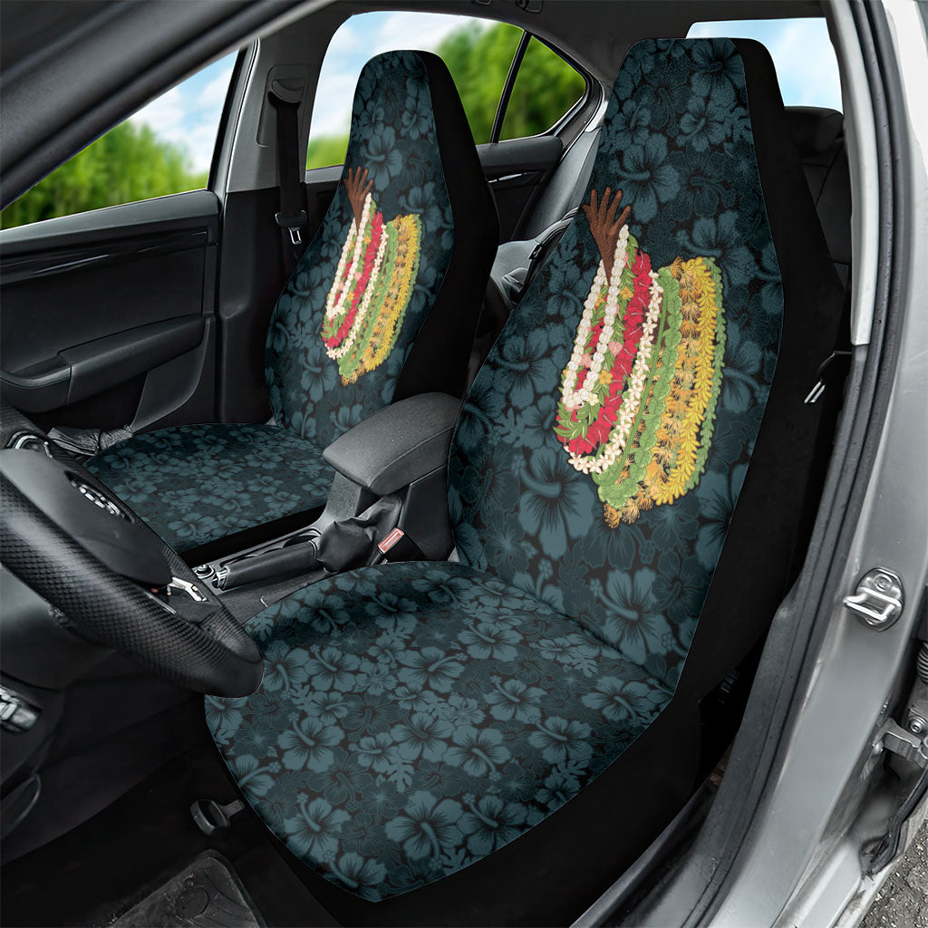Hawaii Lei Kamehameha Car Seat Cover Uliuli Seamless Pattern Hibiscus Flower LT9 - Polynesian Pride