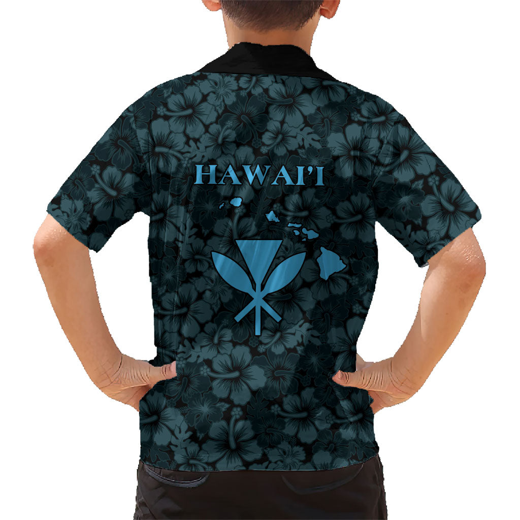 Hawaii Lei Kamehameha Family Matching Off The Shoulder Long Sleeve Dress and Hawaiian Shirt Uliuli Seamless Pattern Hibiscus Flower LT9 - Polynesian Pride