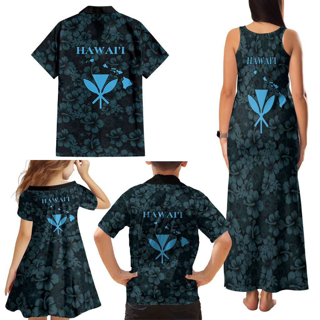 Hawaii Lei Kamehameha Family Matching Tank Maxi Dress and Hawaiian Shirt Uliuli Seamless Pattern Hibiscus Flower LT9 - Polynesian Pride