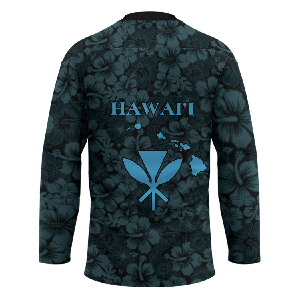 Hawaii Lei Kamehameha Hockey Jersey Uliuli Seamless Pattern Hibiscus Flower