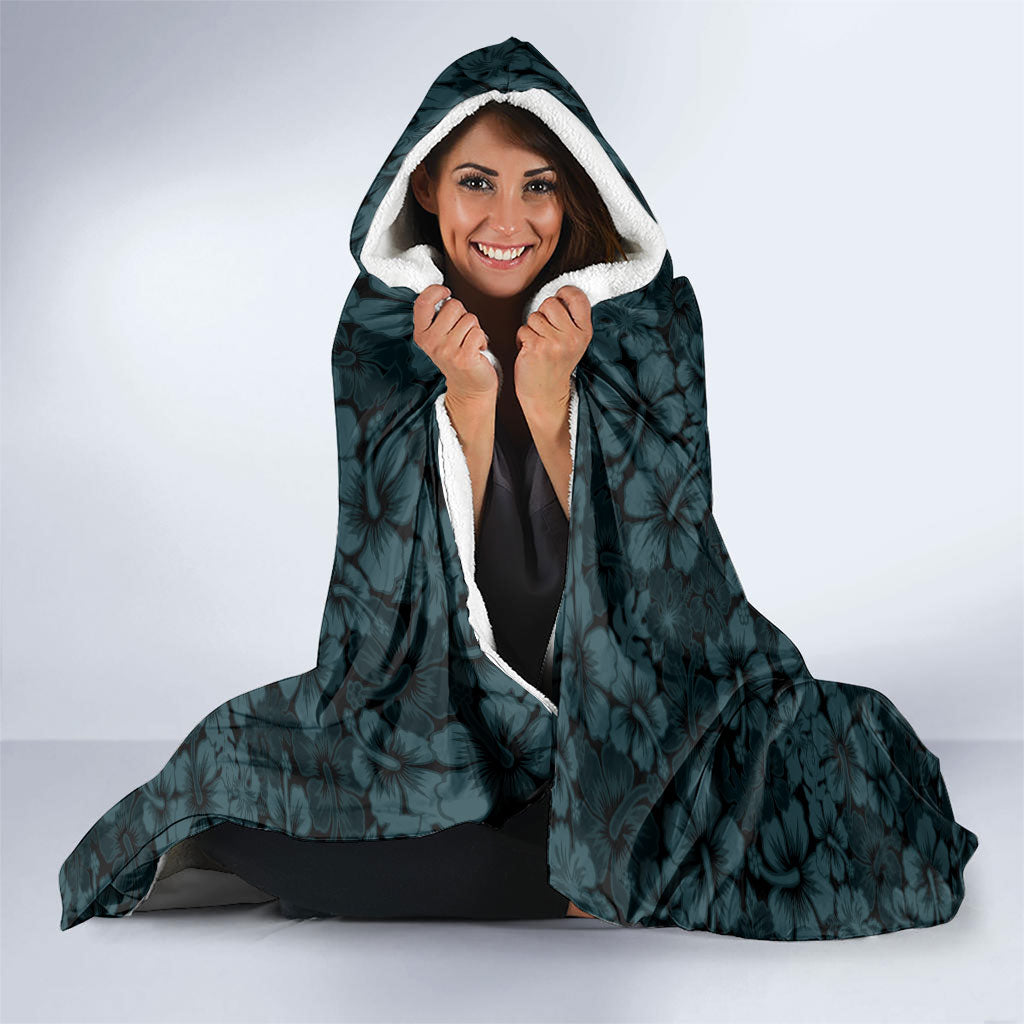 Hawaii Lei Kamehameha Hooded Blanket Uliuli Seamless Pattern Hibiscus Flower
