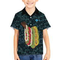 Hawaii Lei Kamehameha Kid Hawaiian Shirt Uliuli Seamless Pattern Hibiscus Flower