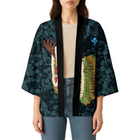 Hawaii Lei Kamehameha Kimono Uliuli Seamless Pattern Hibiscus Flower