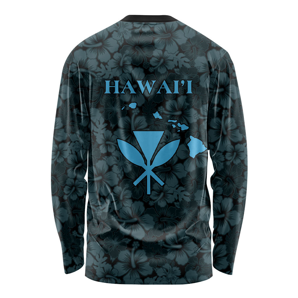 Hawaii Lei Kamehameha Long Sleeve Shirt Uliuli Seamless Pattern Hibiscus Flower LT9 - Polynesian Pride