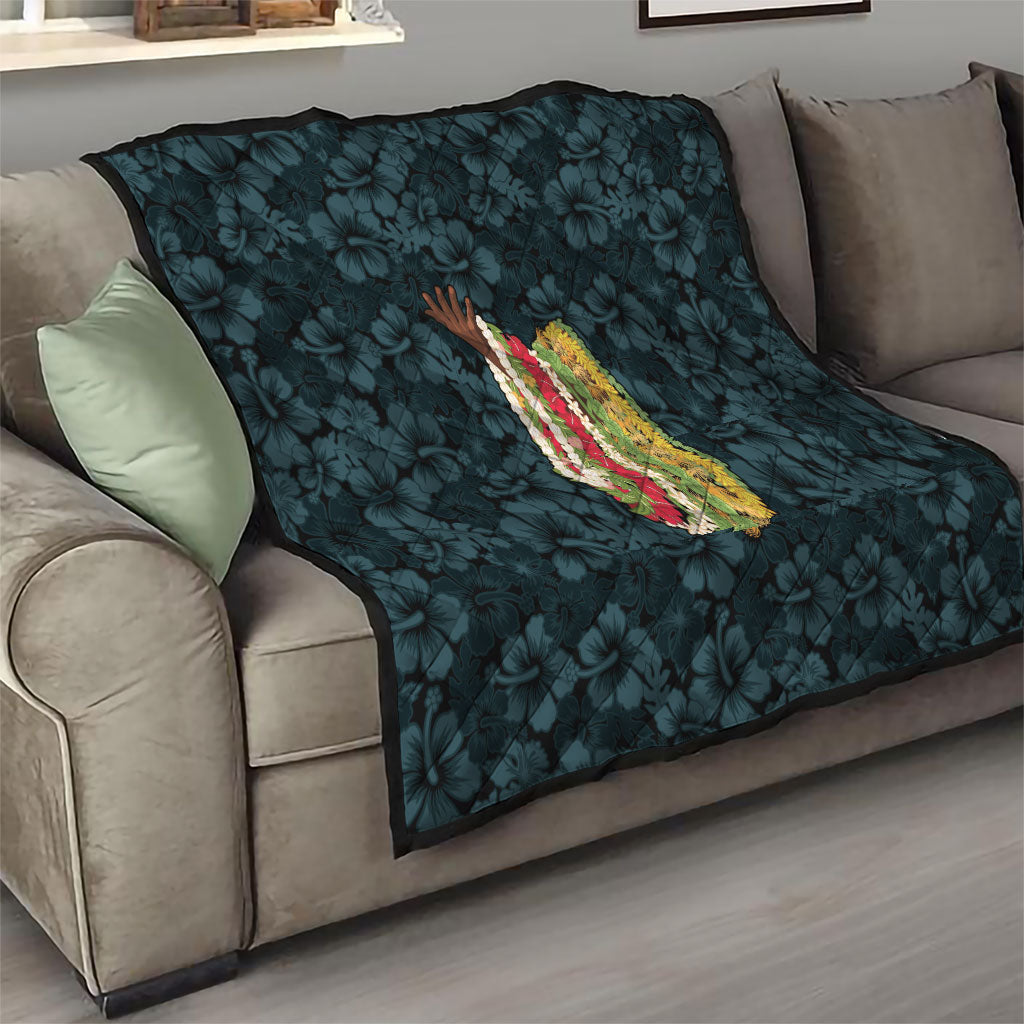 Hawaii Lei Kamehameha Quilt Uliuli Seamless Pattern Hibiscus Flower