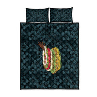 Hawaii Lei Kamehameha Quilt Bed Set Uliuli Seamless Pattern Hibiscus Flower