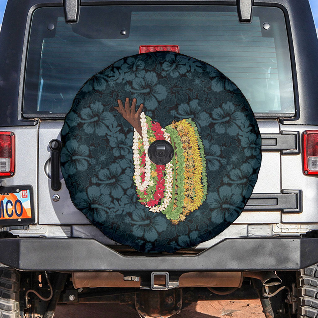 Hawaii Lei Kamehameha Spare Tire Cover Uliuli Seamless Pattern Hibiscus Flower