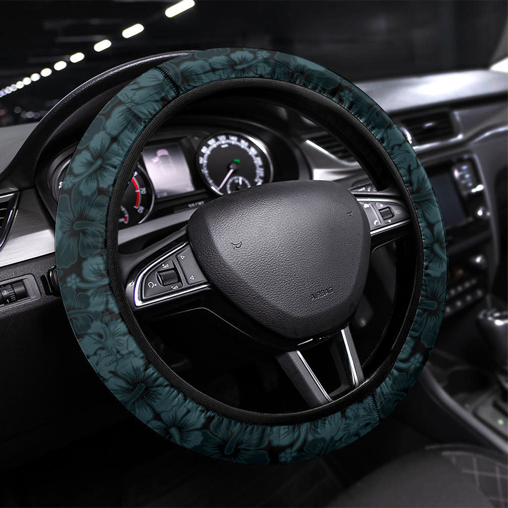 Hawaii Lei Kamehameha Steering Wheel Cover Uliuli Seamless Pattern Hibiscus Flower