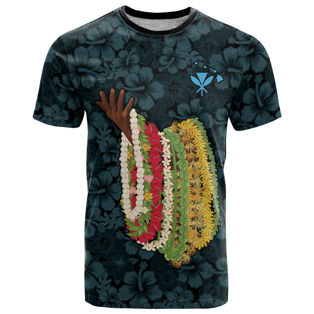 Hawaii Lei Kamehameha T Shirt Uliuli Seamless Pattern Hibiscus Flower