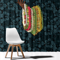 Hawaii Lei Kamehameha Window Curtain Uliuli Seamless Pattern Hibiscus Flower LT9 - Polynesian Pride