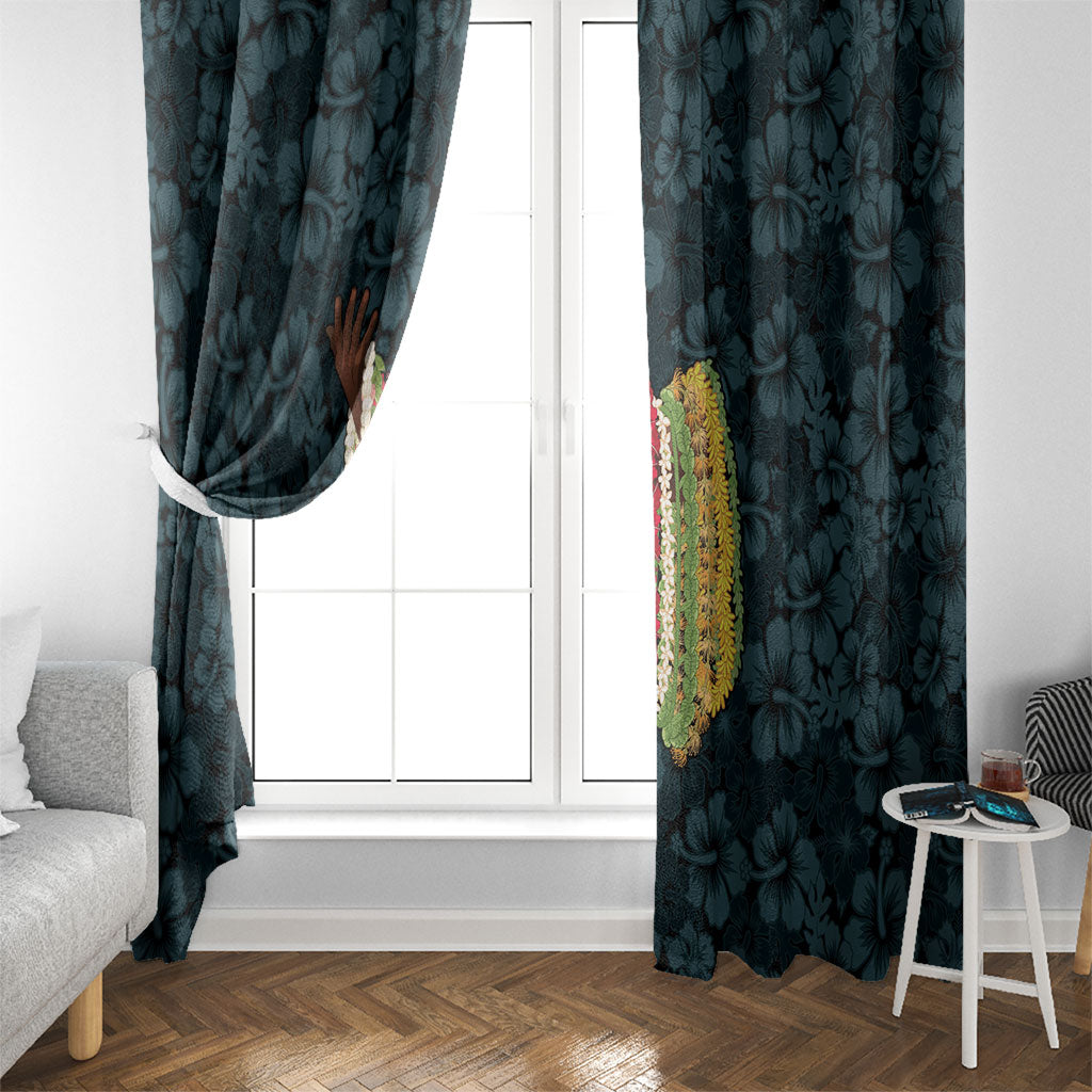 Hawaii Lei Kamehameha Window Curtain Uliuli Seamless Pattern Hibiscus Flower LT9 - Polynesian Pride