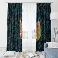 Hawaii Lei Kamehameha Window Curtain Uliuli Seamless Pattern Hibiscus Flower LT9 - Polynesian Pride