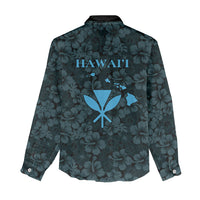 Hawaii Lei Kamehameha Women Casual Shirt Uliuli Seamless Pattern Hibiscus Flower