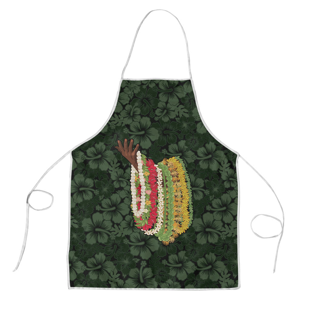 Hawaii Lei Kamehameha Apron Oma'oma'o Seamless Pattern Hibiscus Flower
