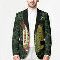Hawaii Lei Kamehameha Blazer Oma'oma'o Seamless Pattern Hibiscus Flower
