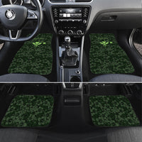Hawaii Lei Kamehameha Car Mats Oma'oma'o Seamless Pattern Hibiscus Flower LT9 Set 4pcs Green - Polynesian Pride