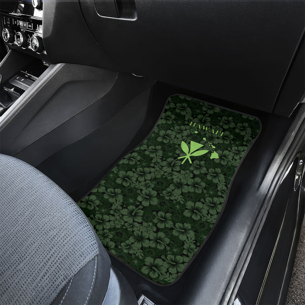 Hawaii Lei Kamehameha Car Mats Oma'oma'o Seamless Pattern Hibiscus Flower LT9 - Polynesian Pride