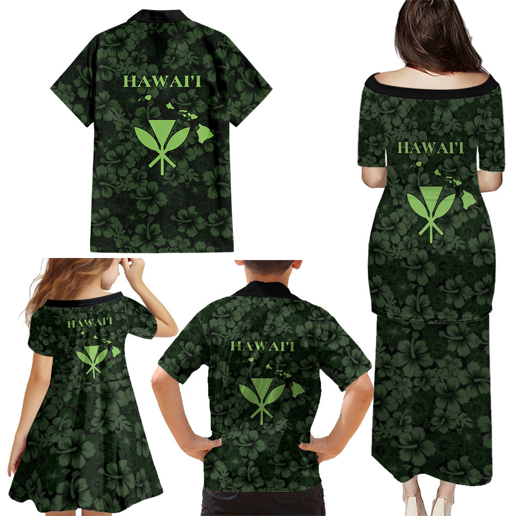 Hawaii Lei Kamehameha Family Matching Puletasi and Hawaiian Shirt Oma'oma'o Seamless Pattern Hibiscus Flower LT9 - Polynesian Pride