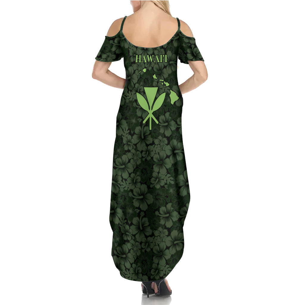 Hawaii Lei Kamehameha Family Matching Summer Maxi Dress and Hawaiian Shirt Oma'oma'o Seamless Pattern Hibiscus Flower LT9 - Polynesian Pride