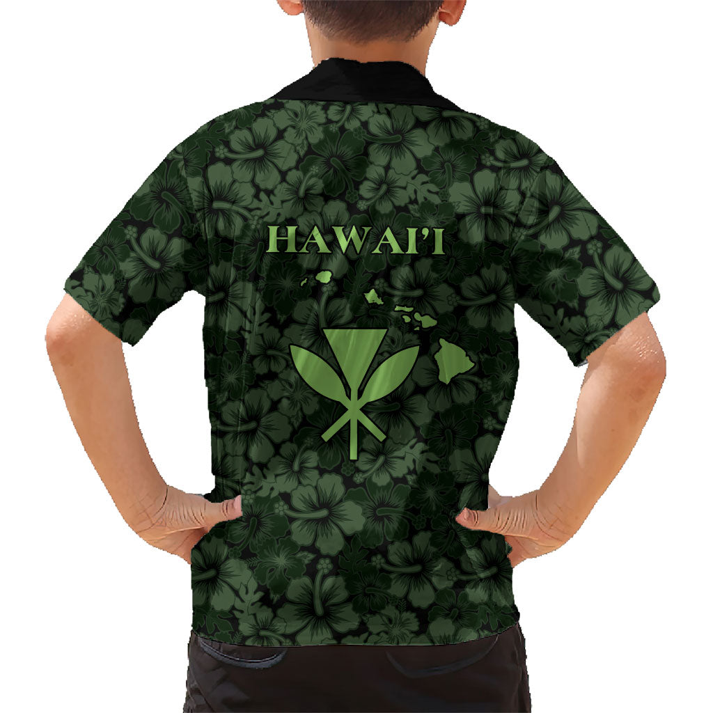 Hawaii Lei Kamehameha Family Matching Tank Maxi Dress and Hawaiian Shirt Oma'oma'o Seamless Pattern Hibiscus Flower LT9 - Polynesian Pride