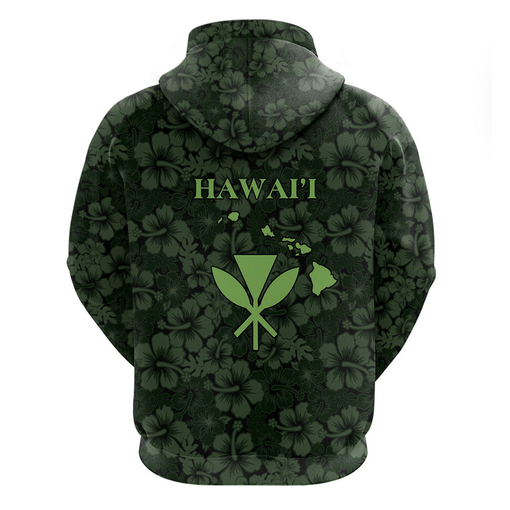 Hawaii Lei Kamehameha Hoodie Oma'oma'o Seamless Pattern Hibiscus Flower LT9 - Polynesian Pride