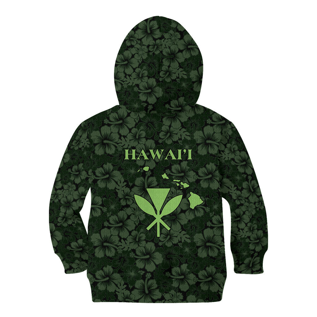 Hawaii Lei Kamehameha Kid Hoodie Oma'oma'o Seamless Pattern Hibiscus Flower