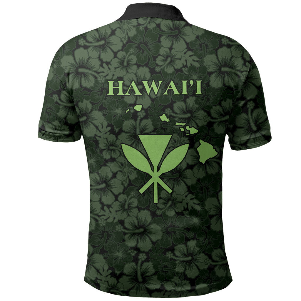 Hawaii Lei Kamehameha Polo Shirt Oma'oma'o Seamless Pattern Hibiscus Flower LT9 - Polynesian Pride