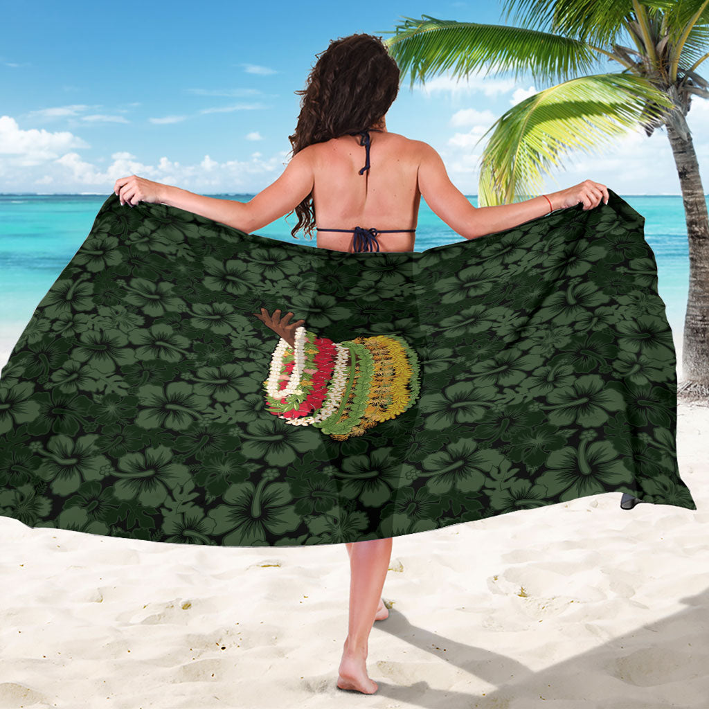 Hawaii Lei Kamehameha Sarong Oma'oma'o Seamless Pattern Hibiscus Flower