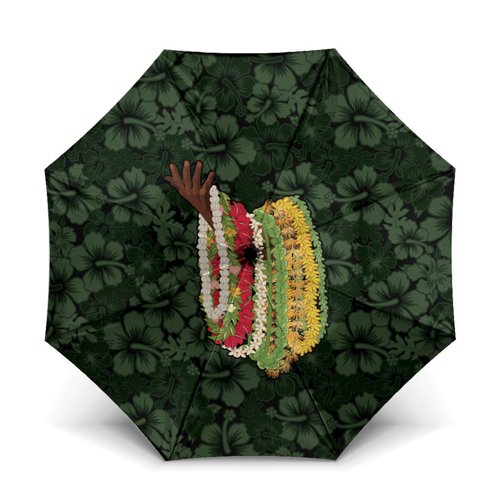 Hawaii Lei Kamehameha Umbrella Oma'oma'o Seamless Pattern Hibiscus Flower