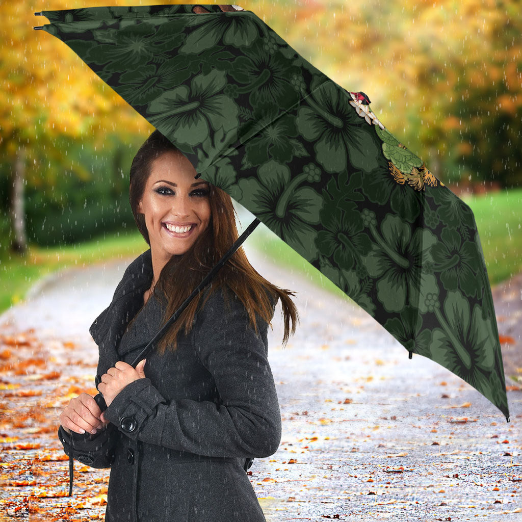 Hawaii Lei Kamehameha Umbrella Oma'oma'o Seamless Pattern Hibiscus Flower