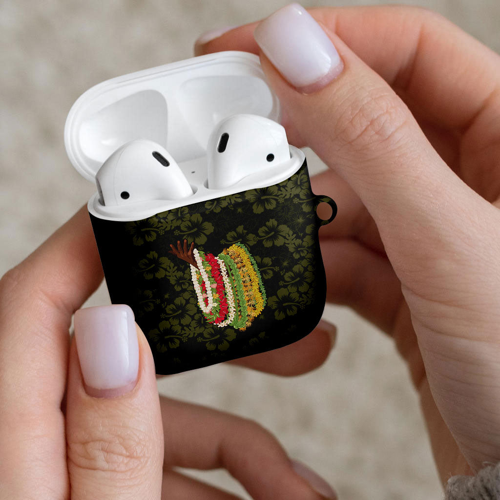 Hawaii Lei Kamehameha AirPods Case Melemele Seamless Pattern Hibiscus Flower