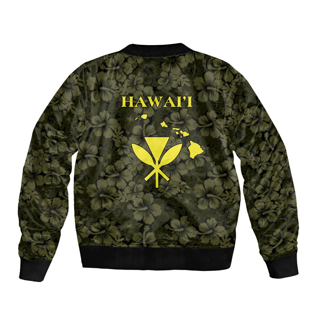 Hawaii Lei Kamehameha Bomber Jacket Melemele Seamless Pattern Hibiscus Flower LT9 - Polynesian Pride