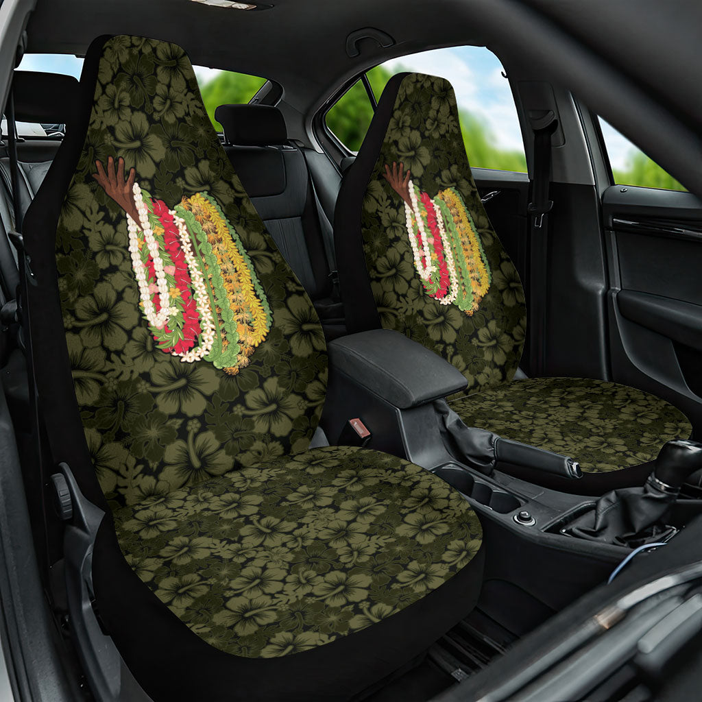 Hawaii Lei Kamehameha Car Seat Cover Melemele Seamless Pattern Hibiscus Flower LT9 One Size Yellow - Polynesian Pride