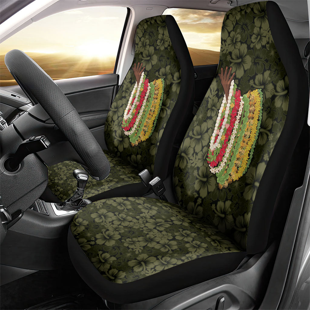 Hawaii Lei Kamehameha Car Seat Cover Melemele Seamless Pattern Hibiscus Flower LT9 - Polynesian Pride