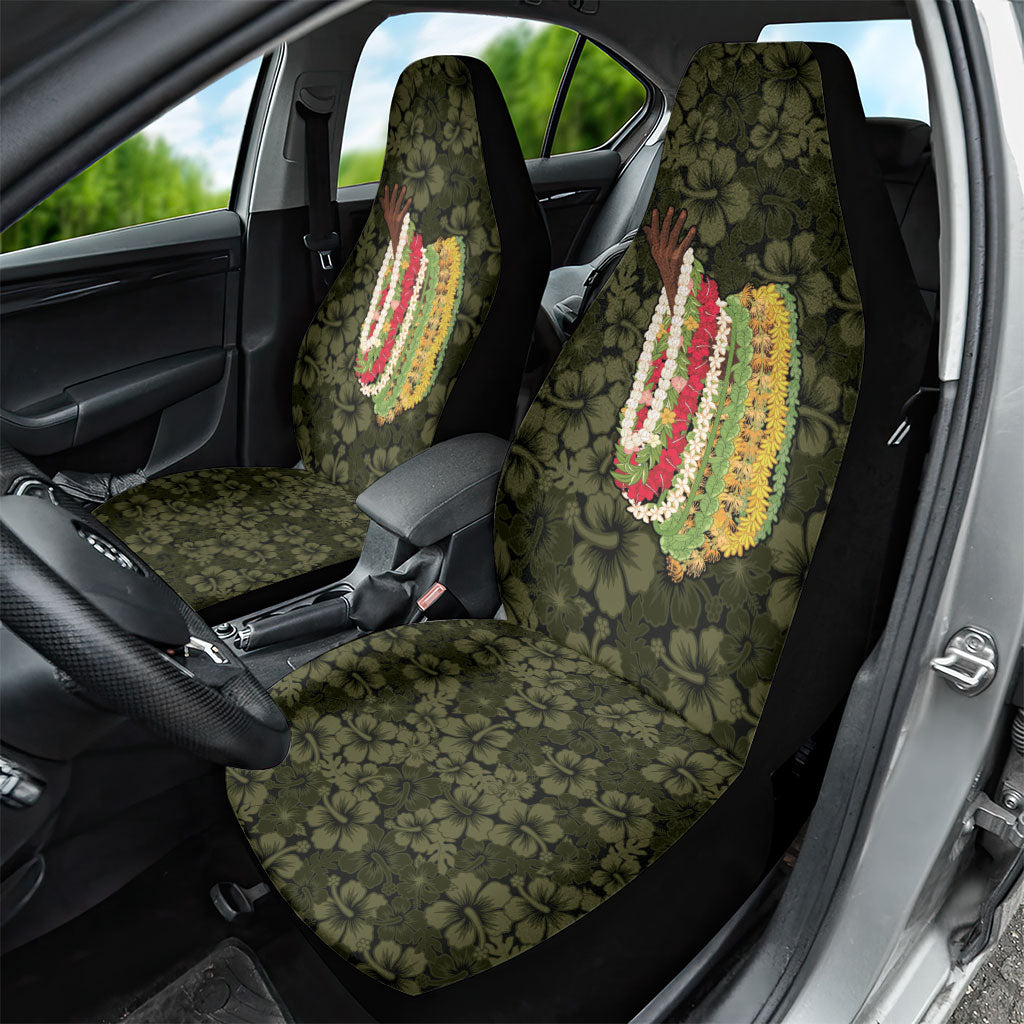 Hawaii Lei Kamehameha Car Seat Cover Melemele Seamless Pattern Hibiscus Flower LT9 - Polynesian Pride