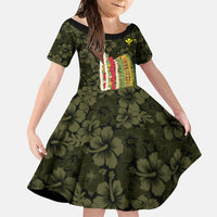 Hawaii Lei Kamehameha Family Matching Mermaid Dress and Hawaiian Shirt Melemele Seamless Pattern Hibiscus Flower LT9 Daughter's Dress Yellow - Polynesian Pride