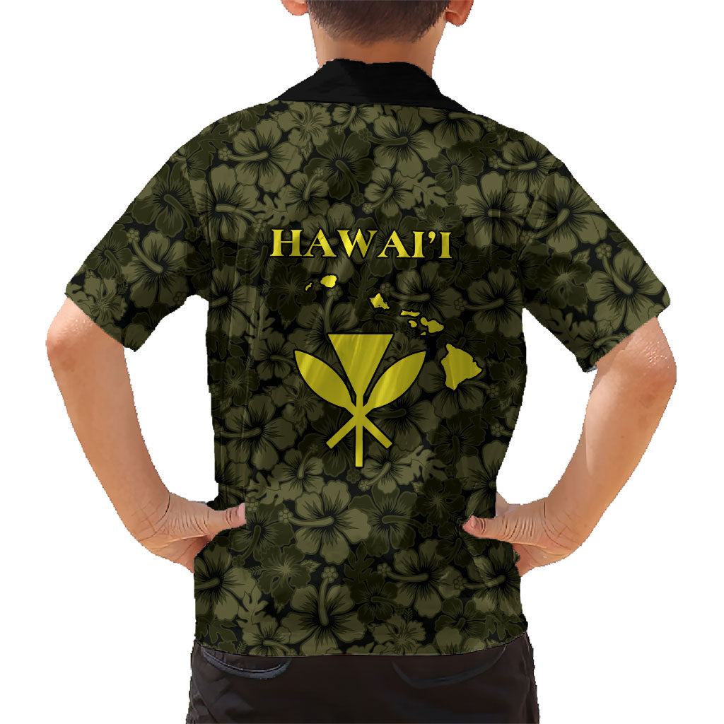 Hawaii Lei Kamehameha Family Matching Off The Shoulder Long Sleeve Dress and Hawaiian Shirt Melemele Seamless Pattern Hibiscus Flower LT9 - Polynesian Pride