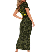 Hawaii Lei Kamehameha Family Matching Short Sleeve Bodycon Dress and Hawaiian Shirt Melemele Seamless Pattern Hibiscus Flower LT9 - Polynesian Pride