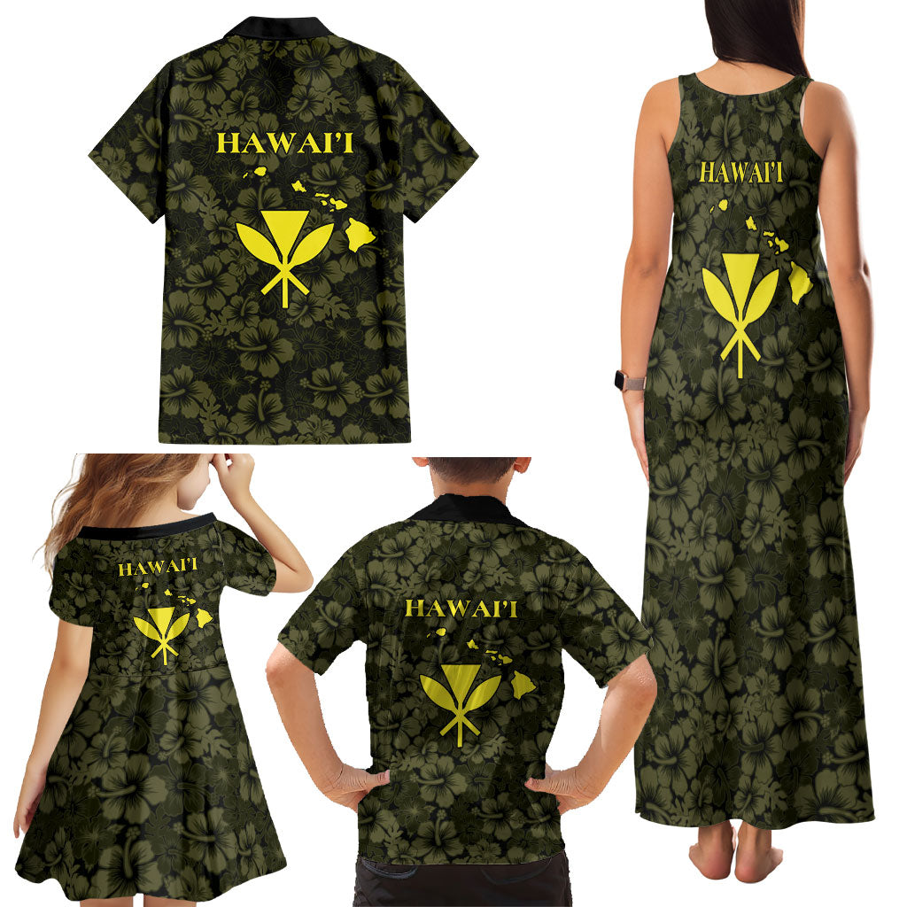 Hawaii Lei Kamehameha Family Matching Tank Maxi Dress and Hawaiian Shirt Melemele Seamless Pattern Hibiscus Flower LT9 - Polynesian Pride