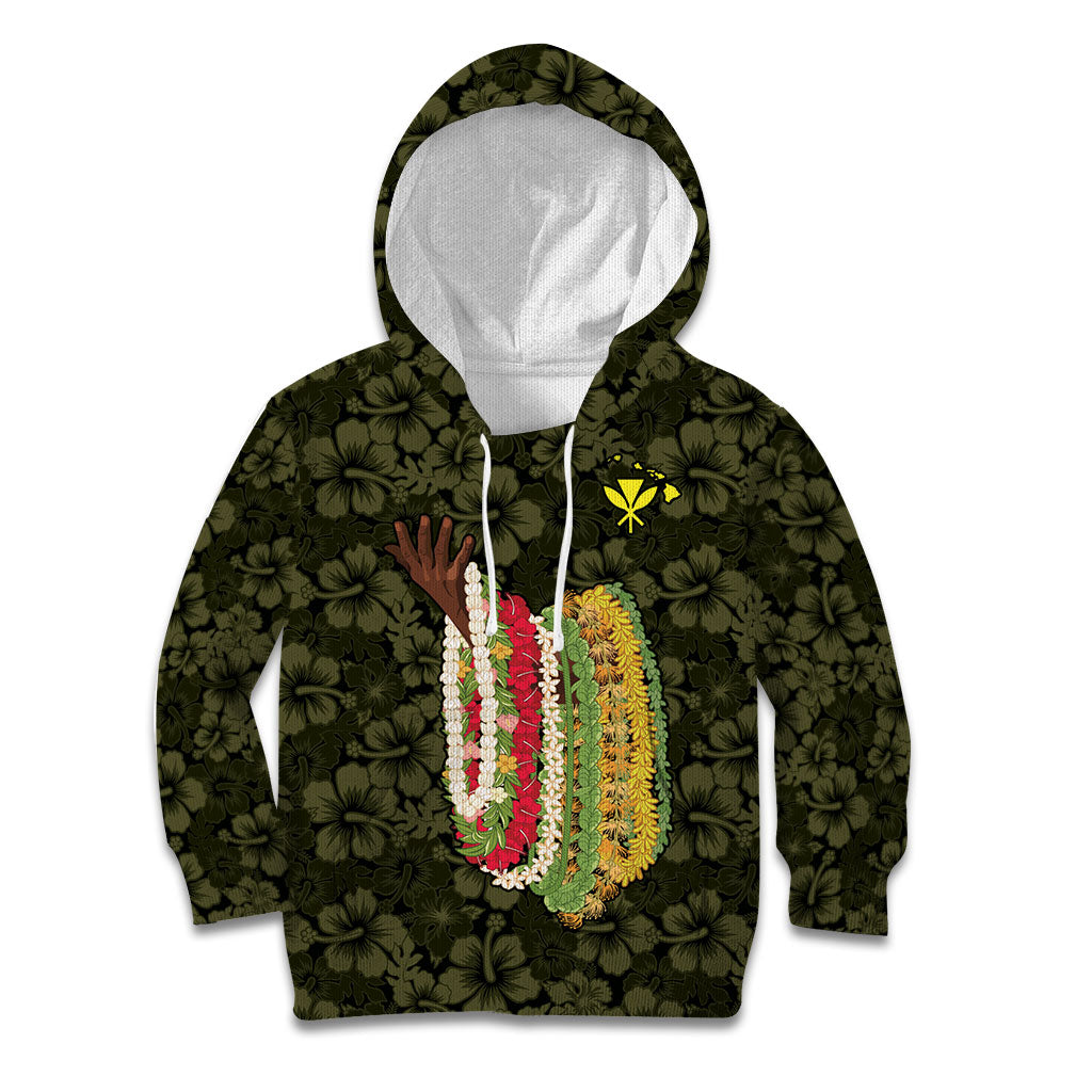 Hawaii Lei Kamehameha Kid Hoodie Melemele Seamless Pattern Hibiscus Flower