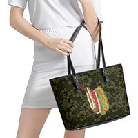 Hawaii Lei Kamehameha Leather Tote Bag Melemele Seamless Pattern Hibiscus Flower
