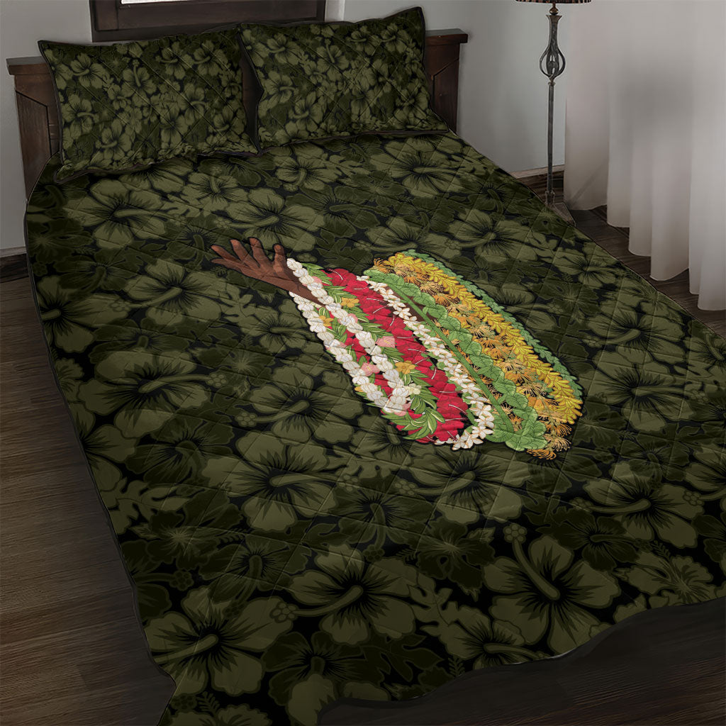 Hawaii Lei Kamehameha Quilt Bed Set Melemele Seamless Pattern Hibiscus Flower LT9 Yellow - Polynesian Pride