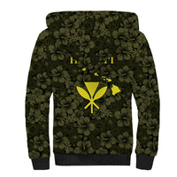 Hawaii Lei Kamehameha Sherpa Hoodie Melemele Seamless Pattern Hibiscus Flower