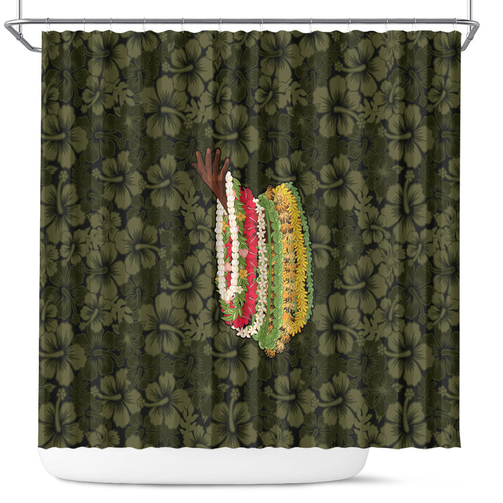 Hawaii Lei Kamehameha Shower Curtain Melemele Seamless Pattern Hibiscus Flower