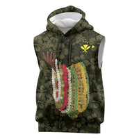 Hawaii Lei Kamehameha Sleeveless Hoodie Melemele Seamless Pattern Hibiscus Flower