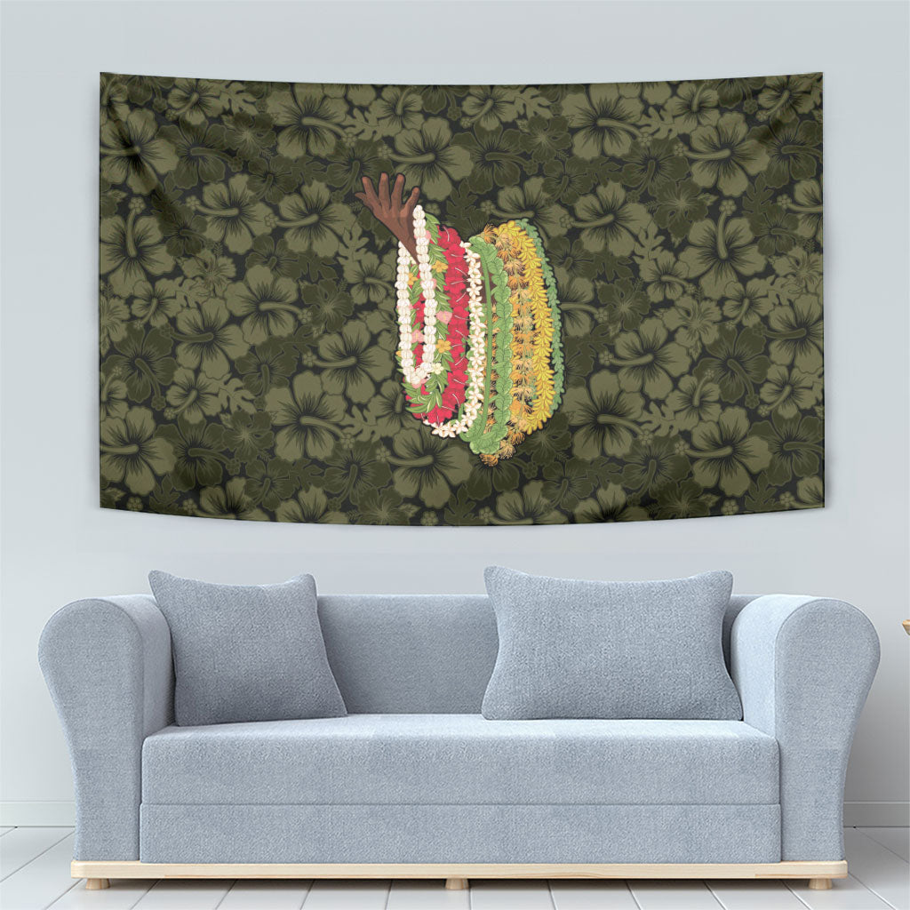 Hawaii Lei Kamehameha Tapestry Melemele Seamless Pattern Hibiscus Flower